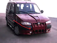 Citroen Berlingo 1996–2008 Priekšējā bampera uzlika "Ilkņi" (krāsošanai) foto 2