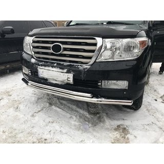 Priekšējais aizsargstienis ST014 (2007-2015 nerūsējošais tērauds) Toyota Land Cruiser 200 2007–2021 foto 1