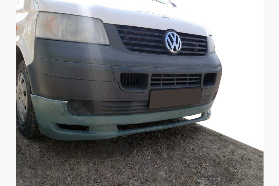 Volkswagen T5 Transporter 2003–2010 Priekšējais apakšējais ABT lūpas spoilers ar kanardiem (krāsošanai) Foto 2