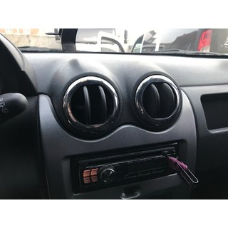 Salona gaisa ventilācijas atveru apdares rāmji (4 gab., nerūsējošais tērauds) Dacia Duster 2008–2018 foto 1