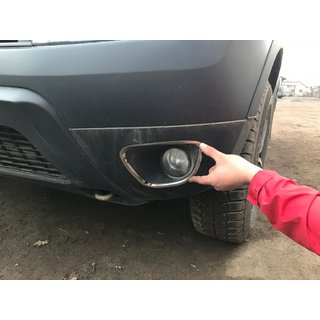 Miglas lukturu uzlikas 2008-2013 (2 gab., nerūsējošais tērauds) Renault Duster 2008–2017 foto 2