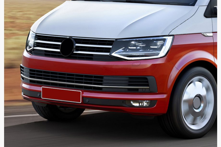 Volkswagen T6 2015–2024 IZPĀRDOŠANA! Nerūsējošā tērauda uzlikas bampera režģim 2015-2019 (3 gab.) Image