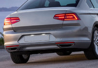 Volkswagen Passat B8 2015–2023 IZPĀRDOŠANA! Nerūsējošā tērauda uzlika aizmugurējā bufera malai (sedans, 3 gab.) V2 foto 1