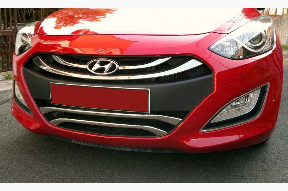 Hyundai I-30 2012–2017 Apakšējā režģa uzlikas, tips 2 (nerūsējošais tērauds) Image
