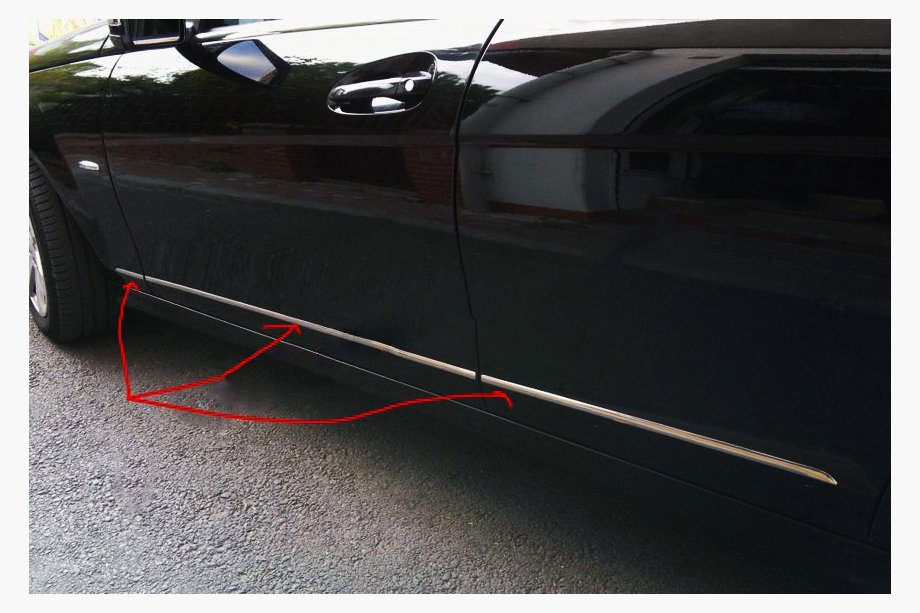 Mercedes C klase W204 2007–2015 IZPĀRDOŠANA! Durvju molding līstu uzlikas (nerūsējošais tērauds) Foto 1