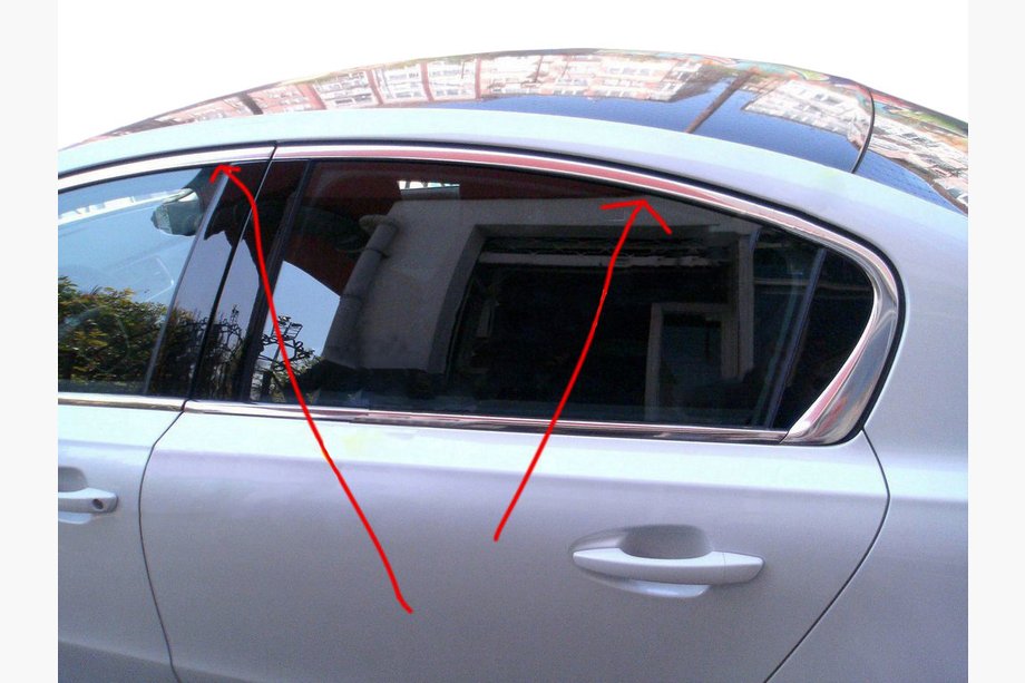 Peugeot 508 2010–2018 Augšējā logu apmale (Sedan, nerūsējošais tērauds) Image