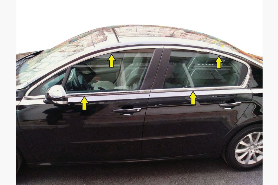 Peugeot 508 2010–2018 Pilns logu apmaļu komplekts (Sedans, nerūsējošais tērauds) Image