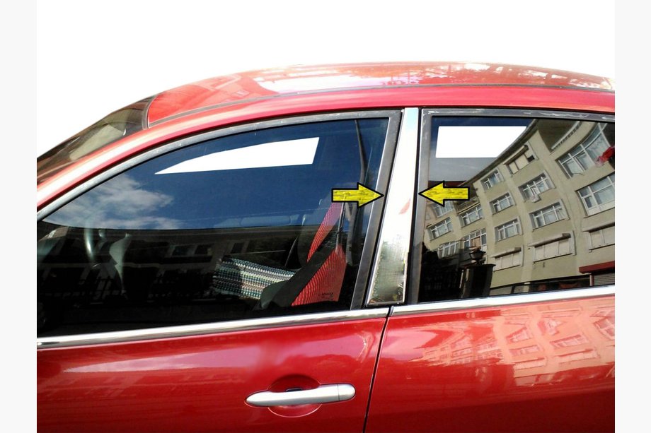 Renault Megane II 2004–2009 Durvju statņu uzlikas no nerūsējošā tērauda (2 gab.) Image