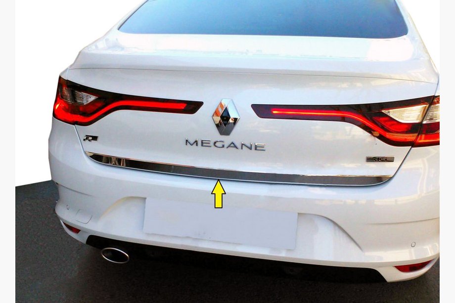 Renault Megane IV 2016–2025 Hromēta bagāžnieka vāka malas uzlika (Sedan, nerūsējošais tērauds) OmsaLine – itāļu nerūsējošais tērauds Image