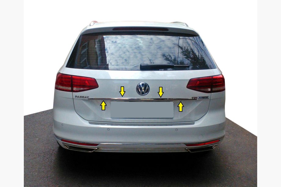 Volkswagen Passat B8 2015–2023 Uzlika virs numura zīmes SW (Carmos, nerūsējošais tērauds) Image