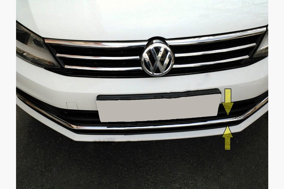 Volkswagen Jetta 2011–2018 Bampera režģa uzlikas 2014-2018 Carmos (nerūsējošais tērauds) Foto 1