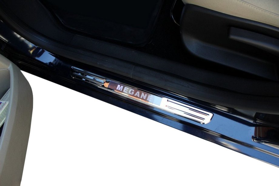 Renault Megane II 2004–2009 Bezvadu sliekšņu uzlikas ar apgaismojumu (2 gab., nerūsējošais tērauds) Image