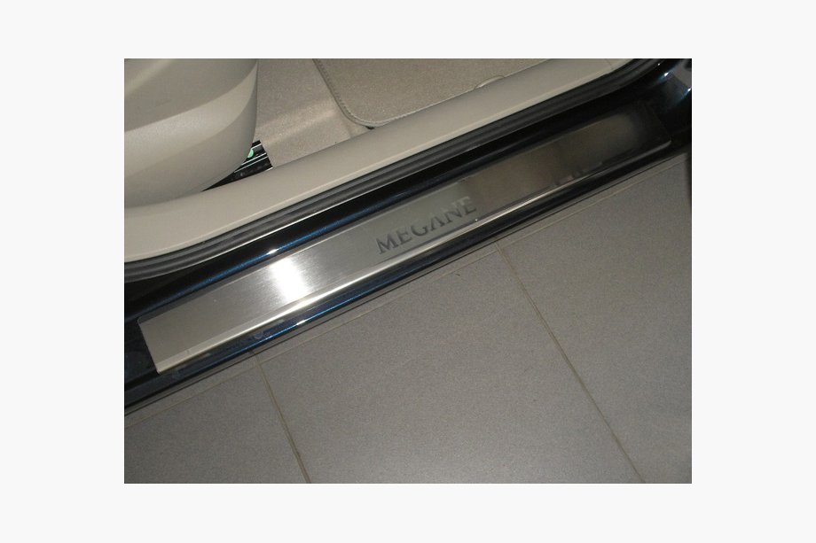 Renault Megane II 2004–2009 Sliekšņu uzlikas Nataniko (4 gab., nerūsējošais tērauds) Premium - 3M līmlente, 0,8 mm Image