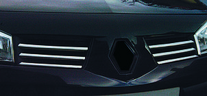 Renault Megane II 2004–2009 Radiatora režģa uzlikas (modelis 2004-2006, 6 gab., nerūsējošais tērauds) Carmos - turku teras foto 4