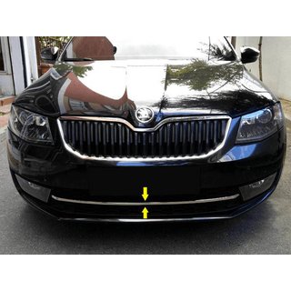 Priekšējā bufera aizsarguzlika 13-17 (nerūsējošais tērauds) Skoda Octavia III A7 2013–2019 foto 2