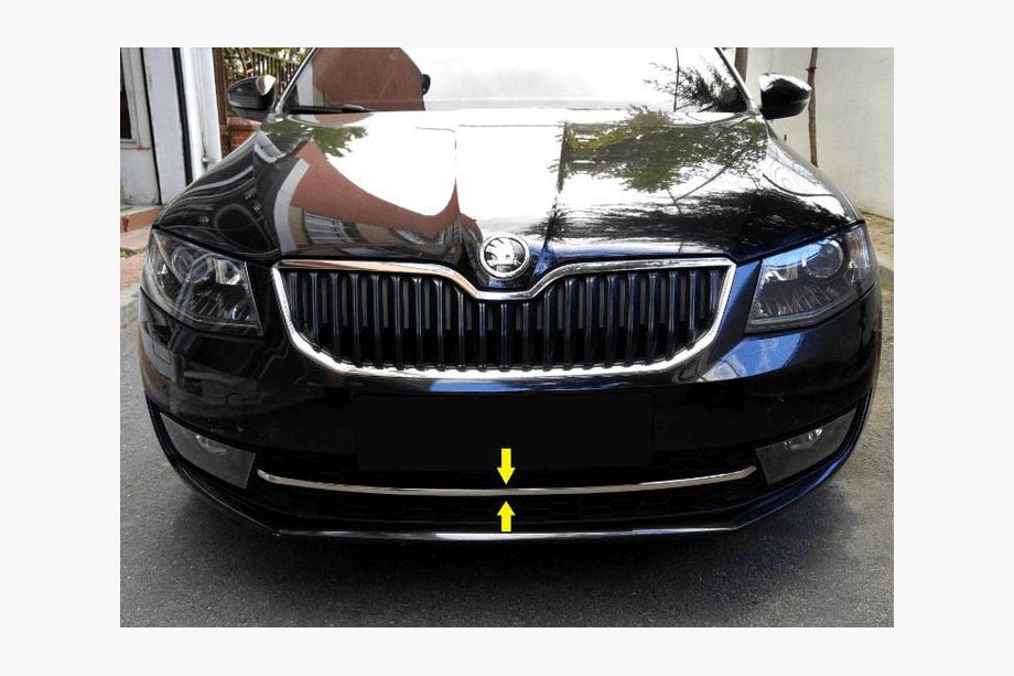 Skoda Octavia III A7 2013–2019 Priekšējā bufera aizsarguzlika 13-17 (nerūsējošais tērauds) Carmos - turku teras Foto 2