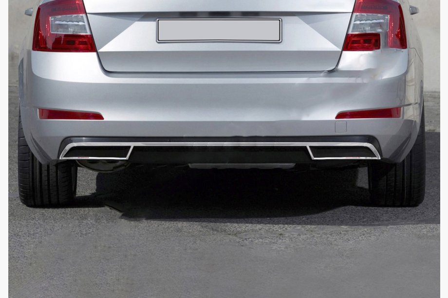 Skoda Octavia III A7 2013–2019 Aizmugurējā difuzora apmale (2013-2017, nerūsējošais tērauds) Image