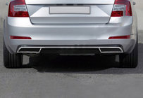 Skoda Octavia III A7 2013–2019 Aizmugurējā difuzora apmale (2013-2017, nerūsējošais tērauds) foto 1