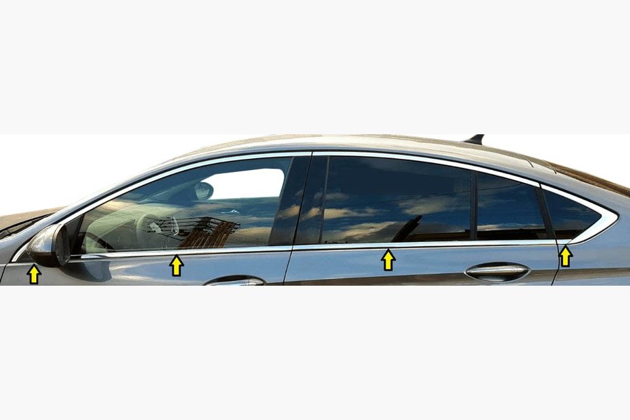 Opel Insignia 2017–2022 Logu apmales (8 gab., nerūsējošais tērauds) Image