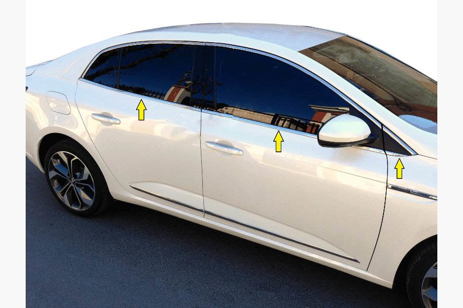 Renault Megane IV 2016–2025 Apakšējās logu apmales līstes (Sedan, 6 gab., nerūsējošais tērauds) Image