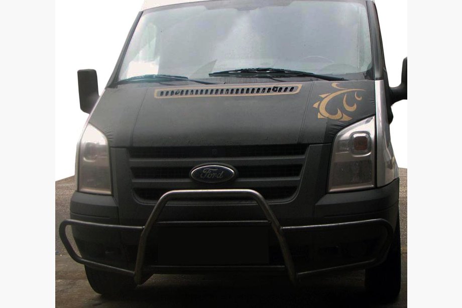 Ford Transit 2000–2014 Priekšējais bullbar ar sānu stieņiem WT021 (2006-2014, nerūsējošais tērauds) Image