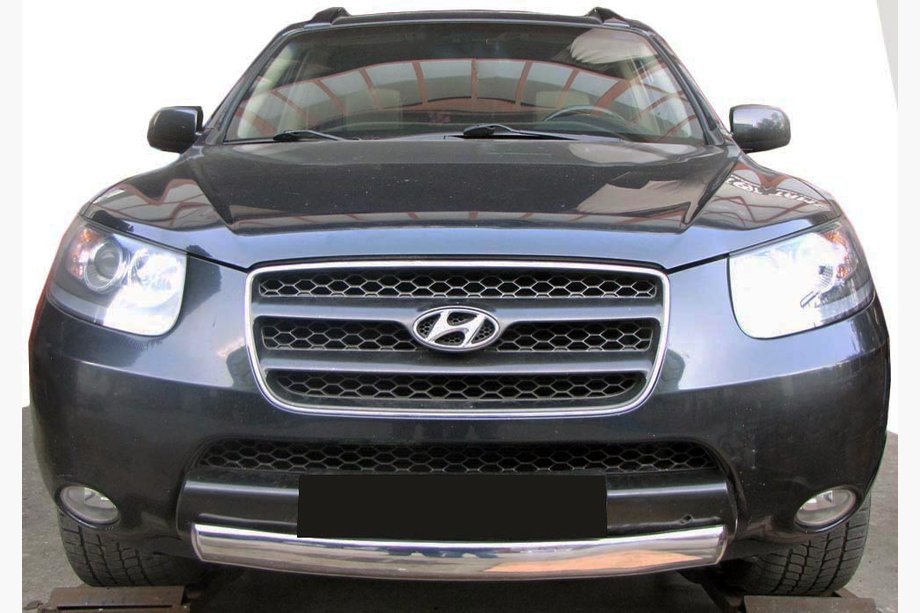 Hyundai Santa Fe 2 2006–2012 Priekšējā aizsargstanga ST008-Oval (nerūsējošais tērauds) Foto 1