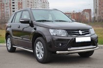 Suzuki Grand Vitara 2005–2017 Priekšējais dubultais aizsargstienis 60/42 mm (nerūsējošais tērauds) foto 3