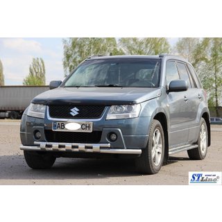 Priekšējais aizsargstienis ST015 (nerūsējošais tērauds) Suzuki Grand Vitara 2005–2017 foto 2
