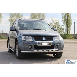 Priekšējais aizsargstienis ST015 (nerūsējošais tērauds) Suzuki Grand Vitara 2005–2017 foto 3