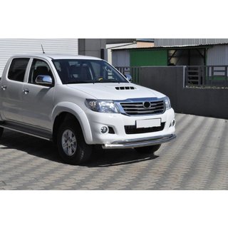 Priekšējais aizsargstienis ST017 (nerūsējošais tērauds) Toyota Hilux 2006–2015 foto 4