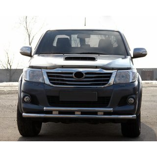 Priekšējais aizsargstienis ST014 (nerūsējošais tērauds) Toyota Hilux 2006–2015 foto 1