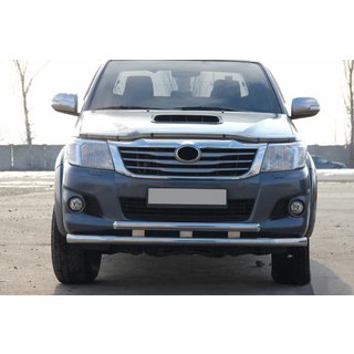Priekšējais aizsargstienis ST014 (nerūsējošais tērauds) Toyota Hilux 2006–2015 foto 3