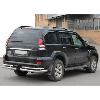 Aizmugurējie dubultie stūru aizsargi AK003-1 (2 gab., nerūsējošais tērauds) Toyota Land Cruiser Prado 120 2002–2009 foto 4