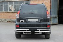 Toyota Land Cruiser Prado 120 2002–2009 Aizmugurējie dubultie stūru aizsargi AK003-1 (2 gab., nerūsējošais tērauds) foto 5