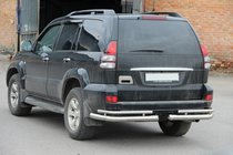 Toyota Land Cruiser Prado 120 2002–2009 Aizmugurējie dubultie stūru aizsargi AK003-1 (2 gab., nerūsējošais tērauds) foto 6