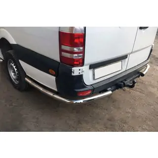 Sānu caurules aiz aizmugurējā riteņa, leņķveida (2 gab., nerūsējošais tērauds) Volkswagen Crafter 2006–2016 foto 1
