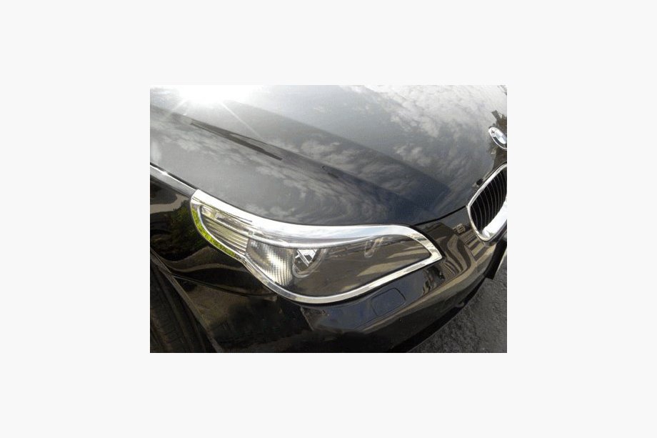 BMW 5. sērija E60/E61 2003–2010 Hromētas priekšējo lukturu uzlikas (2 gab., plastmasa) Image