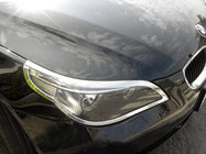 BMW 5. sērija E60/E61 2003–2010 Hromētas priekšējo lukturu uzlikas (2 gab., plastmasa) foto 1
