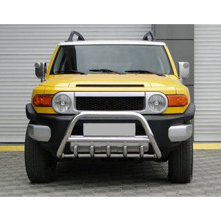 Priekšējais bullbar WT003 (nerūsējošais tērauds) Toyota FJ Cruiser 2006–2022 foto 1