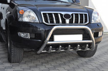 Toyota Land Cruiser Prado 120 2002–2009 Zemais bullbar WT003 (nerūsējošais tērauds) foto 1