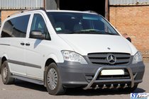 Mercedes Viano 2004–2014 Priekšējais aizsargstienis (bullbar) WT003/004 (nerūsējošais tērauds) 60 mm, ar uzrakstu foto 2