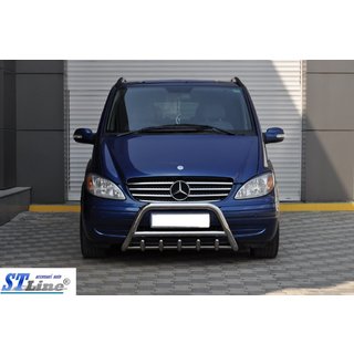 Priekšējais aizsargstienis (bullbar) WT003/004 (nerūsējošais tērauds) Mercedes Viano 2004–2014 foto 4