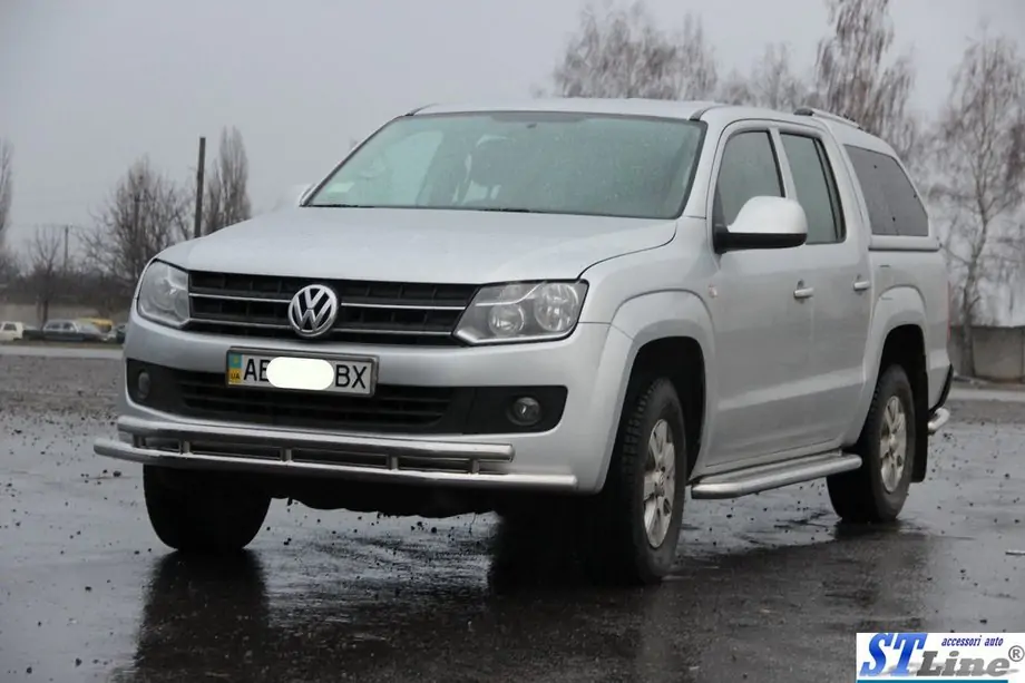 Volkswagen Amarok 2010–2022 Priekšējais aizsargstienis ST018-2 (nerūsējošais tērauds) Foto 3