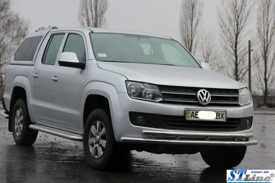 Volkswagen Amarok 2010–2022 Priekšējais aizsargstienis ST018-2 (nerūsējošais tērauds) Foto 4
