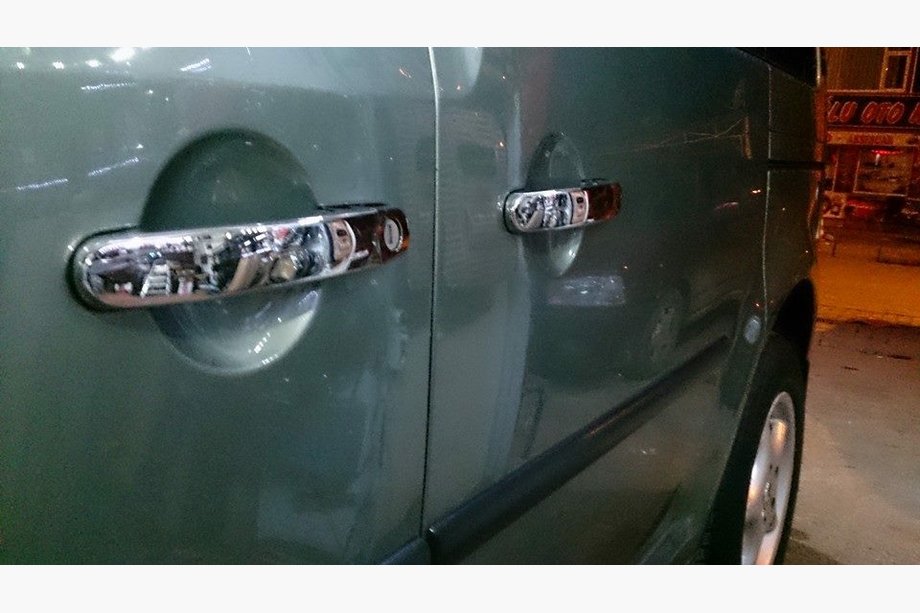 Volkswagen Caddy 2004–2010 Durvju rokturu uzlikas (nerūsējošais tērauds) 4 gab., OmsaLine – itāļu nerūsējošais tērauds Foto 5