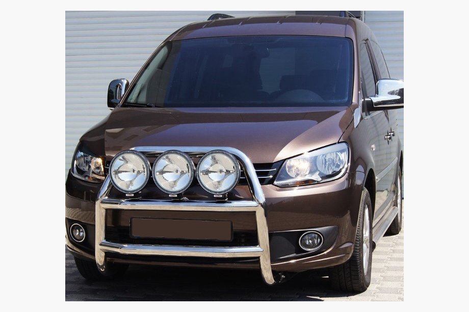Volkswagen Caddy 2010–2015 Priekšējais aizsargstienis (bullbar) WT016 (Ø60 mm, nerūsējošais tērauds) Image
