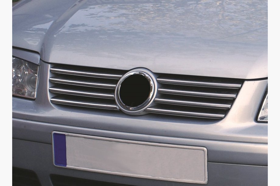Volkswagen Bora 1998–2004 IZPĀRDOŠANA! Hroma uzlikas radiatora restei (6 gab., nerūsējošais tērauds) Image
