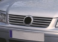 Volkswagen Bora 1998–2004 IZPĀRDOŠANA! Hroma uzlikas radiatora restei (6 gab., nerūsējošais tērauds) foto 1