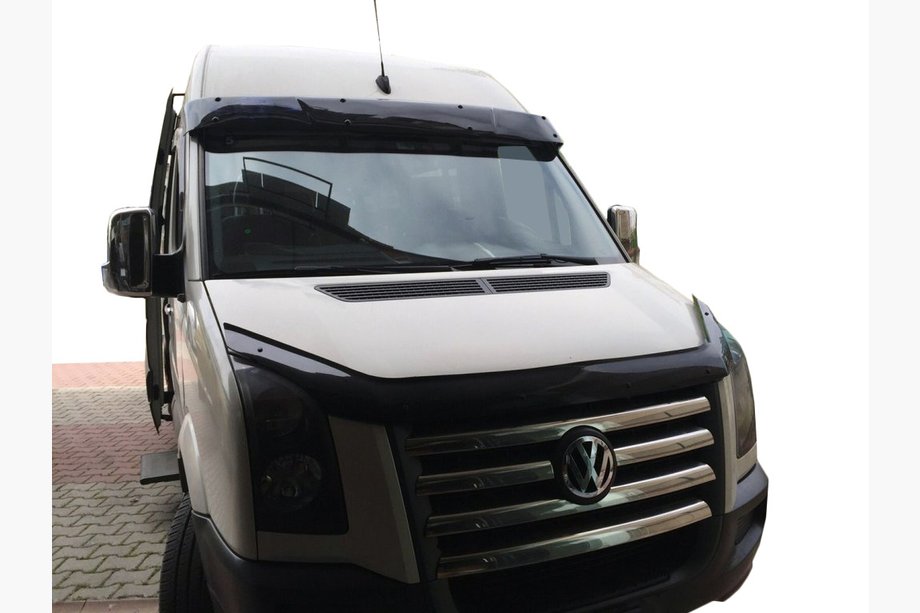 Volkswagen Crafter 2006–2016 Vējstikla vizieris ar rāmi V1 (melns spīdīgs, 5 mm) Image