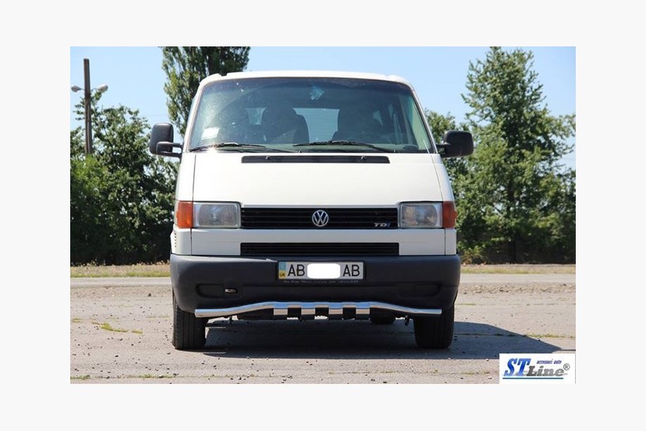 Volkswagen T4 Transporter 1990–2003 Priekšējais aizsargs ar režģi ST010 (nerūsējošais tērauds) 51 mm Foto 2